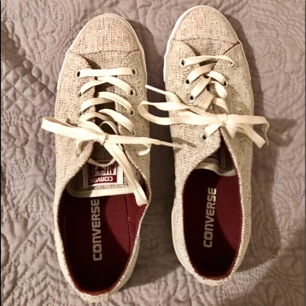 Linen Look Metallic Converse Sneakers 9